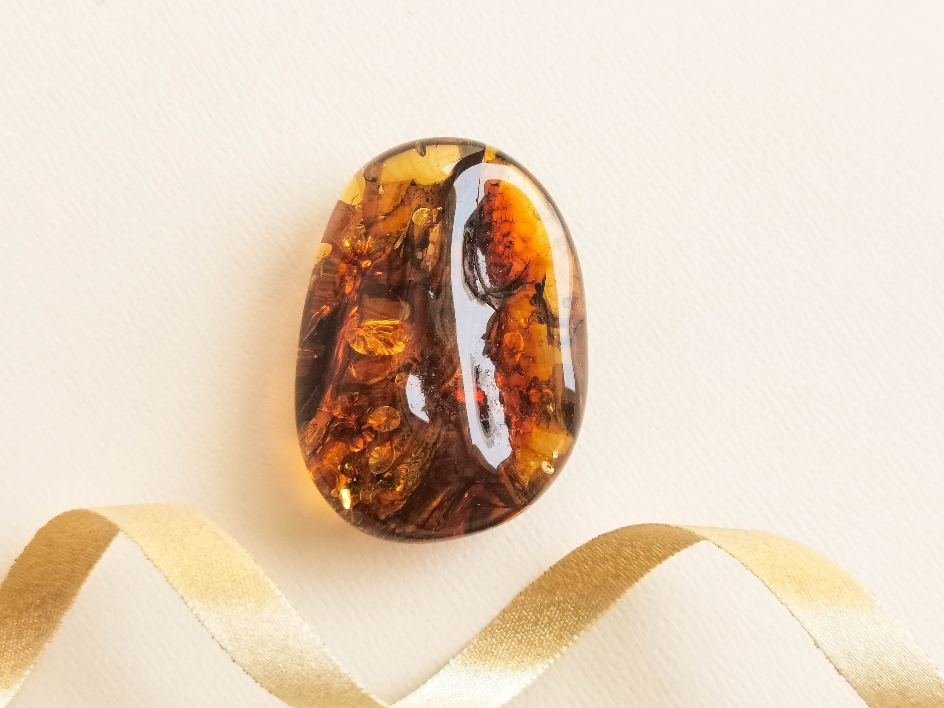 Thick Shiny Cognac Color Amber Memorabilia Stone Wow - Etsy