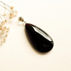 Exclusive very bright red drop shape amber pendant with silver, luxurious dark red color clear amber stone for women, unique cherry pendant