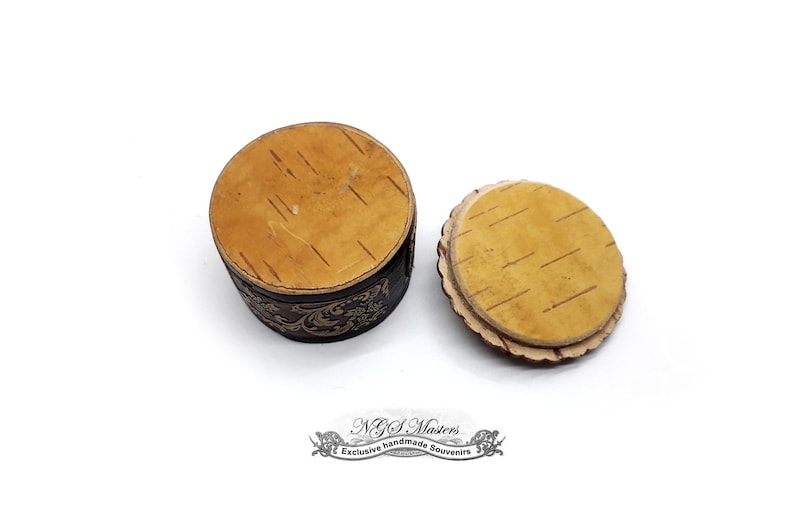 PRINCESS BALTIC jewelry box Handmade from birch bark.
