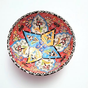 15 cm Hand Painted  Turkish ceramic bowl-derorative ceramic bowl -art ceramic -Turkish oriental (cini) tile- Kutahya cini tile
