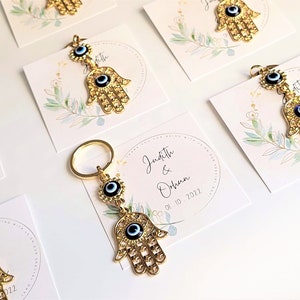 Hamsa sleutelhanger boze oog trouwbedankjes, unieke bruidsgunsten, bulk trouwbedankjes, lentefeest gunsten, trouwbedankjes