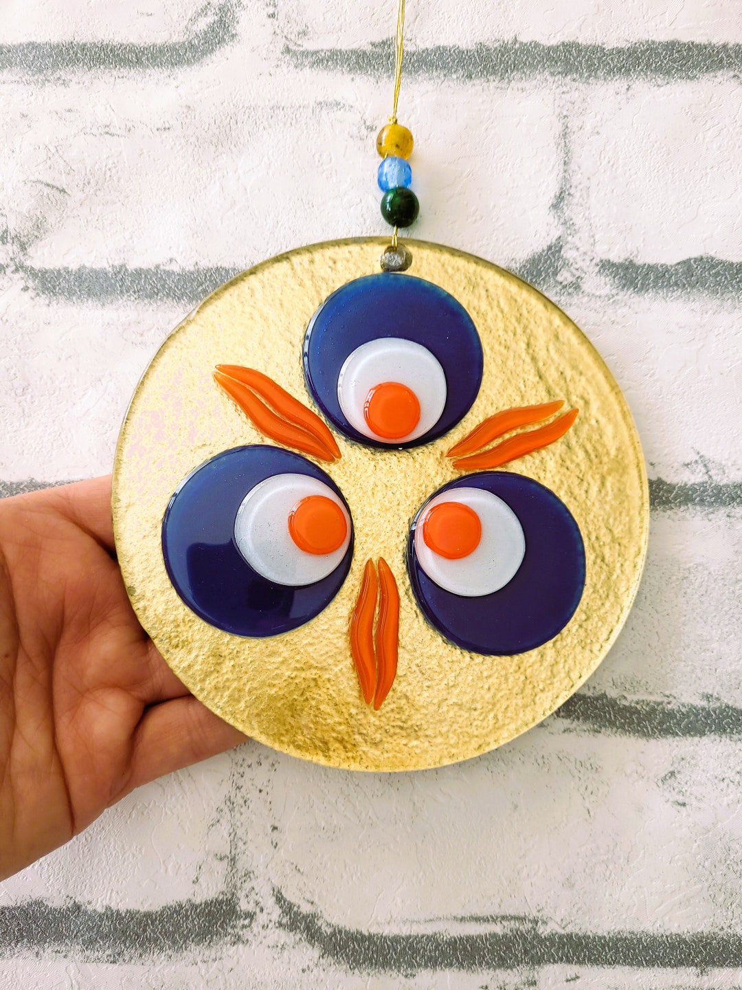 Fused Glass Evil Eye Wall Decor,home Decore,protection,fused Glass Wall