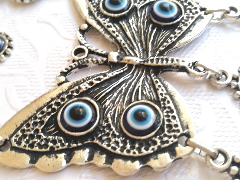 Butterfly Evil Eye Wall Hanging Home Evil Eye Decorblue Evil Etsy