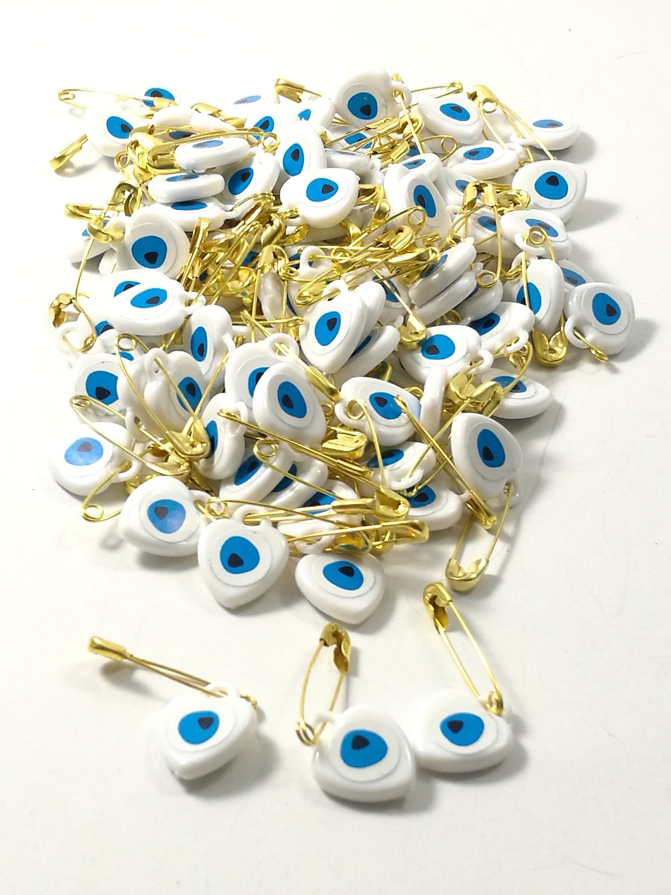 Miuline 450pcs Evil Eye Beads,6mm Flat Round Eye Bracelet Beads 15
