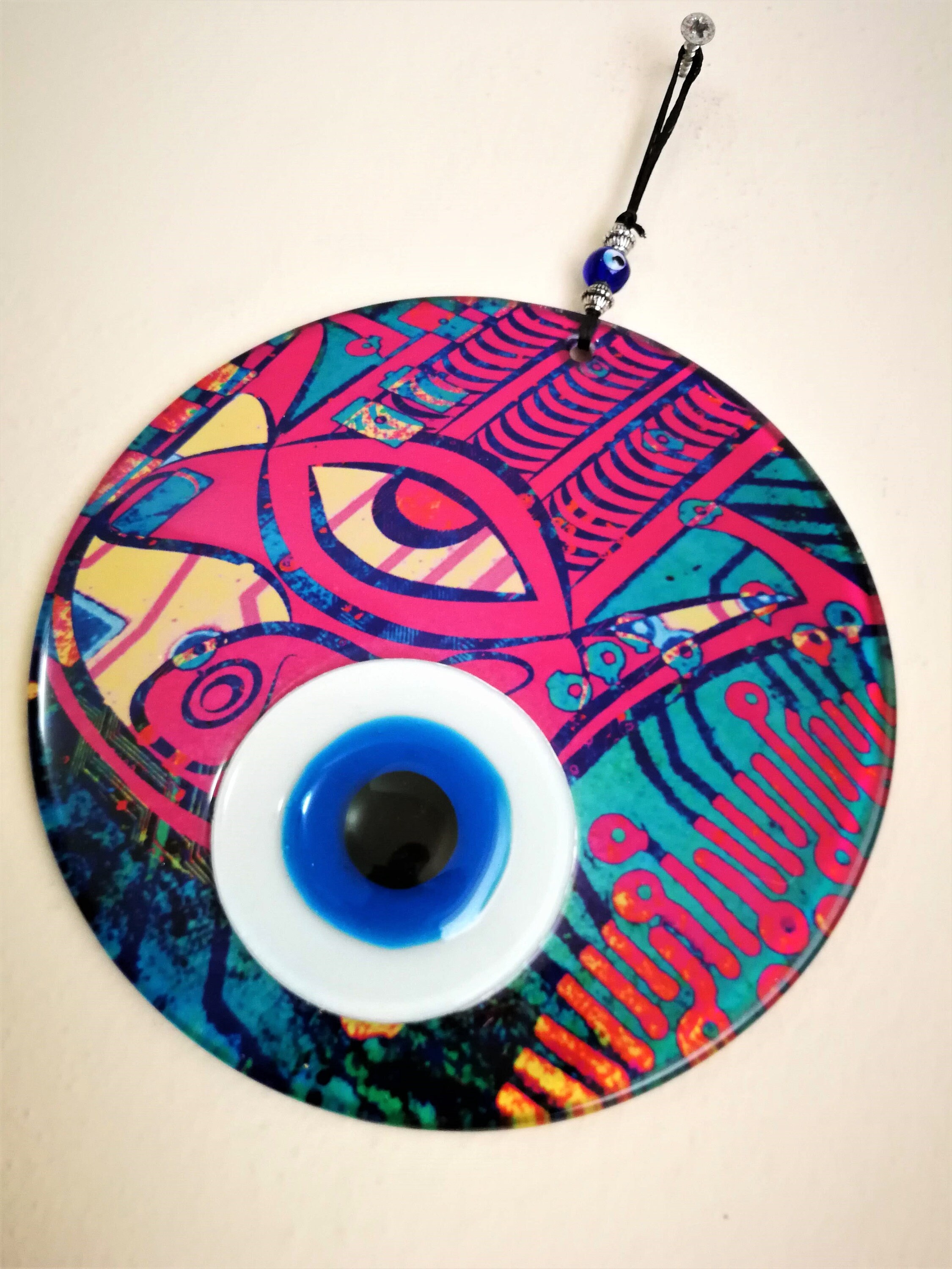Large Fusion Modern Hamsa and Evil Eye Wall Hanging Eye Wall | Etsy