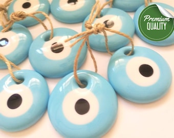Baby Blue Evil Eye Charms: Baptism & Shower Favors