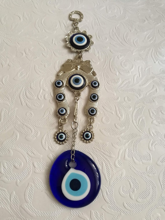 Wall Hanging Amulet Turkish Silver Plated Horseshoe /& Evileye