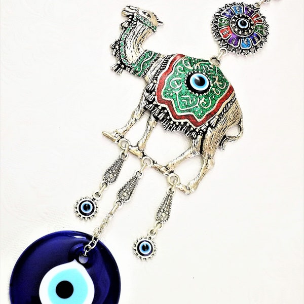 Evil Eye with Camel Wall Decor,Evil Eye Bead For Home Decor,Nazar Boncugu,Protection,Eye,Amulet,Art,Talisman Eye Charm