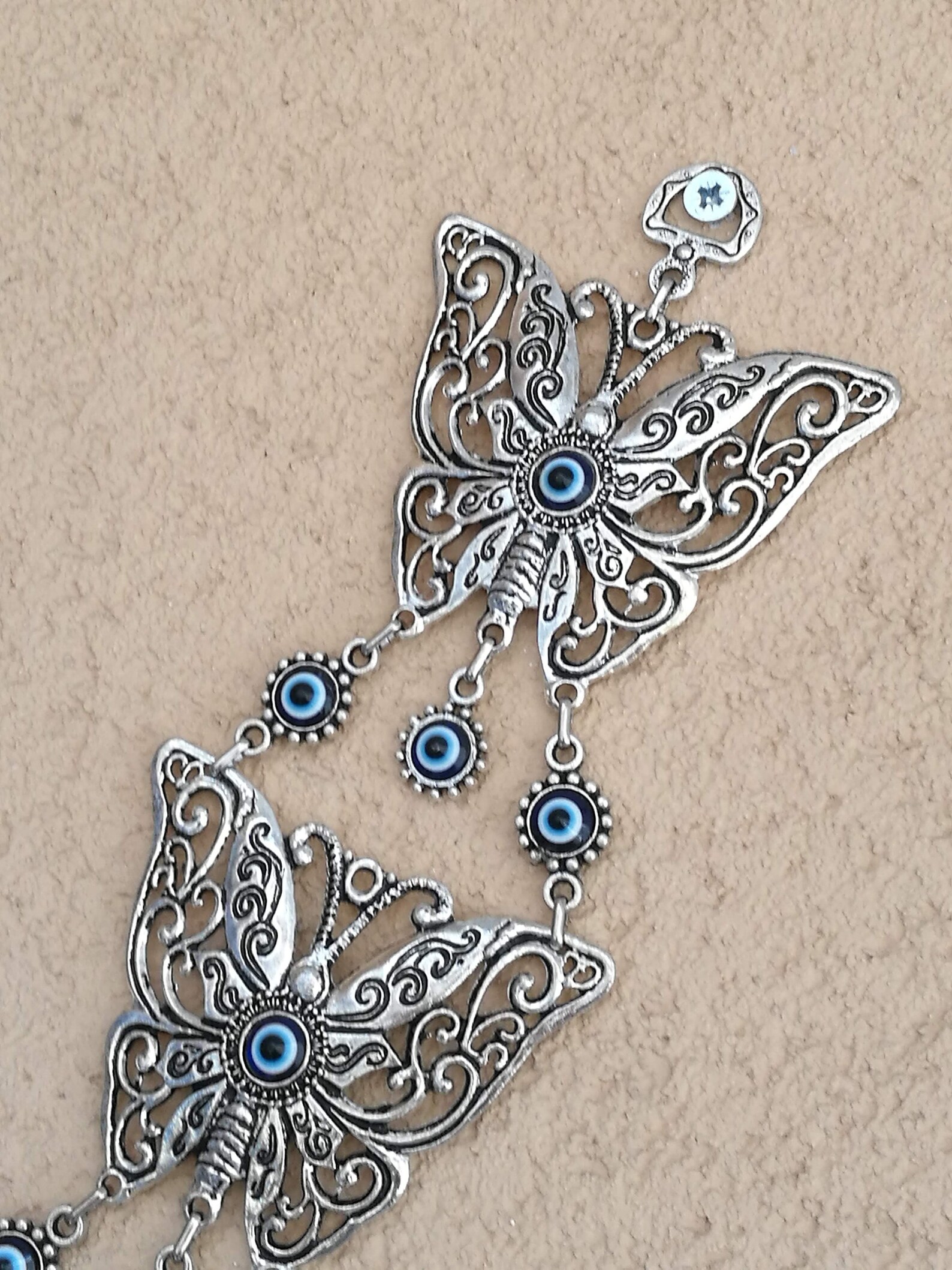 New Evil Eye Wall Hangingbutterfly Evil Eye Wall Etsy