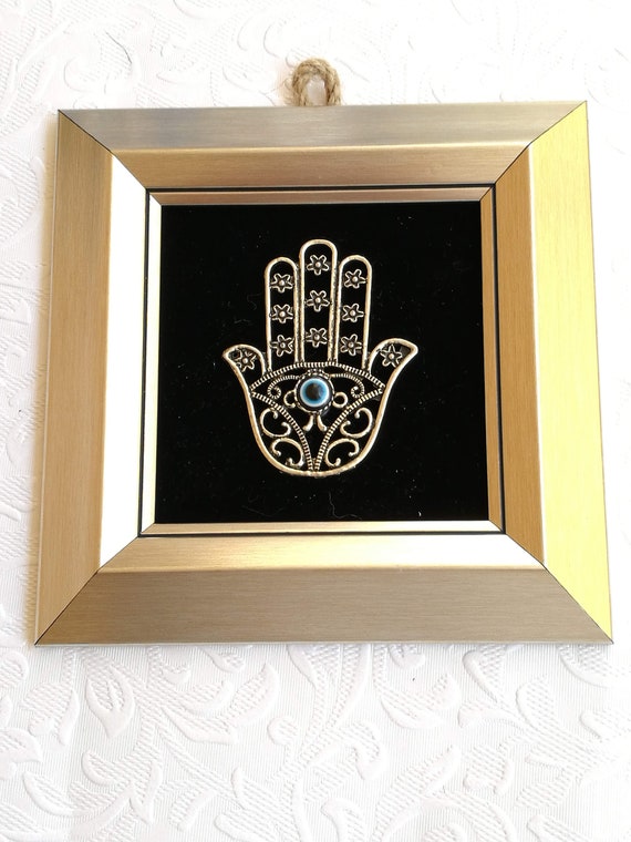 Hamsa Evil Eye Wall Decor Framed