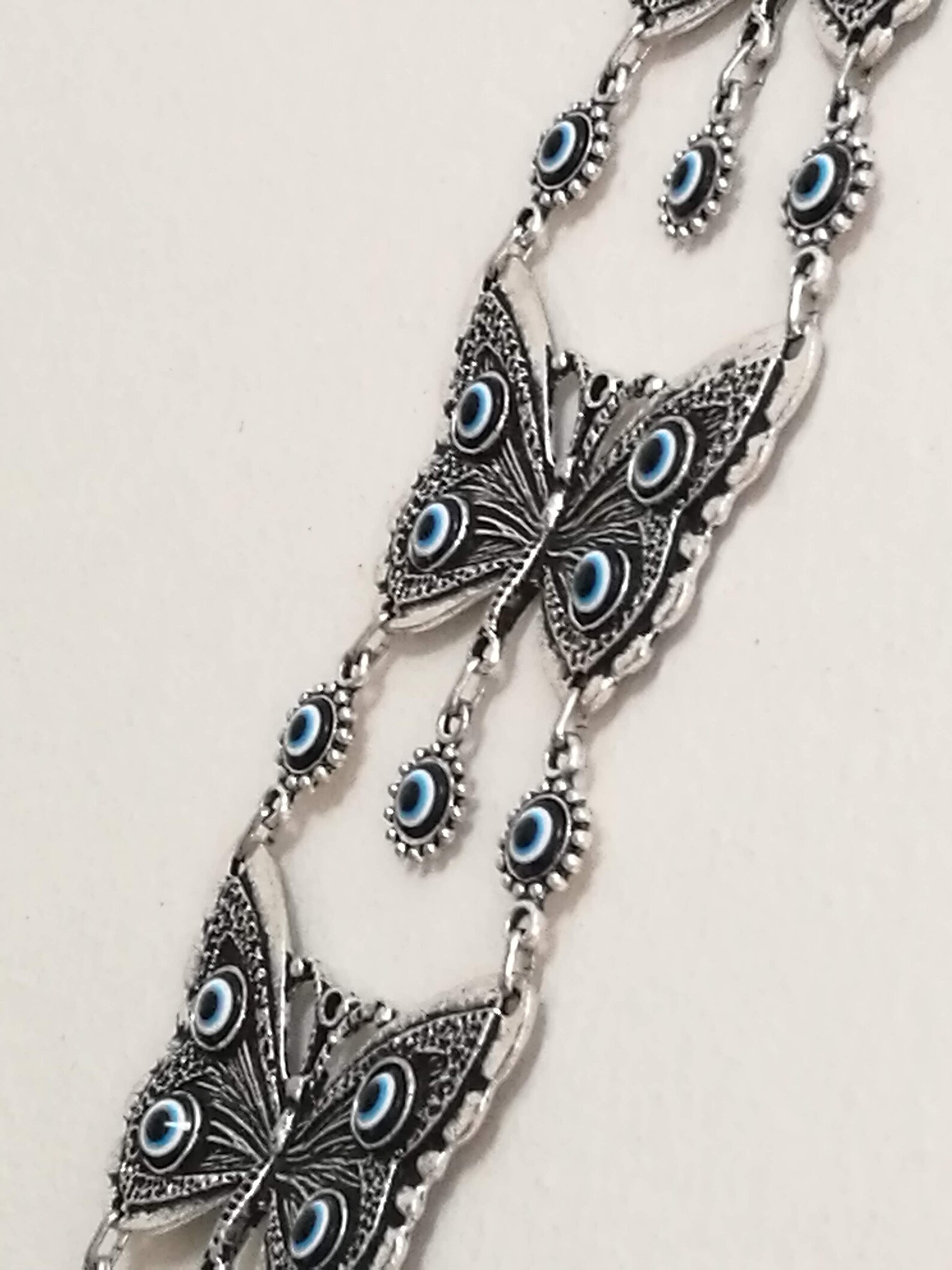 Butterfly Evil Eye Wall Hanging Home Evil Eye Decorblue Evil Etsy