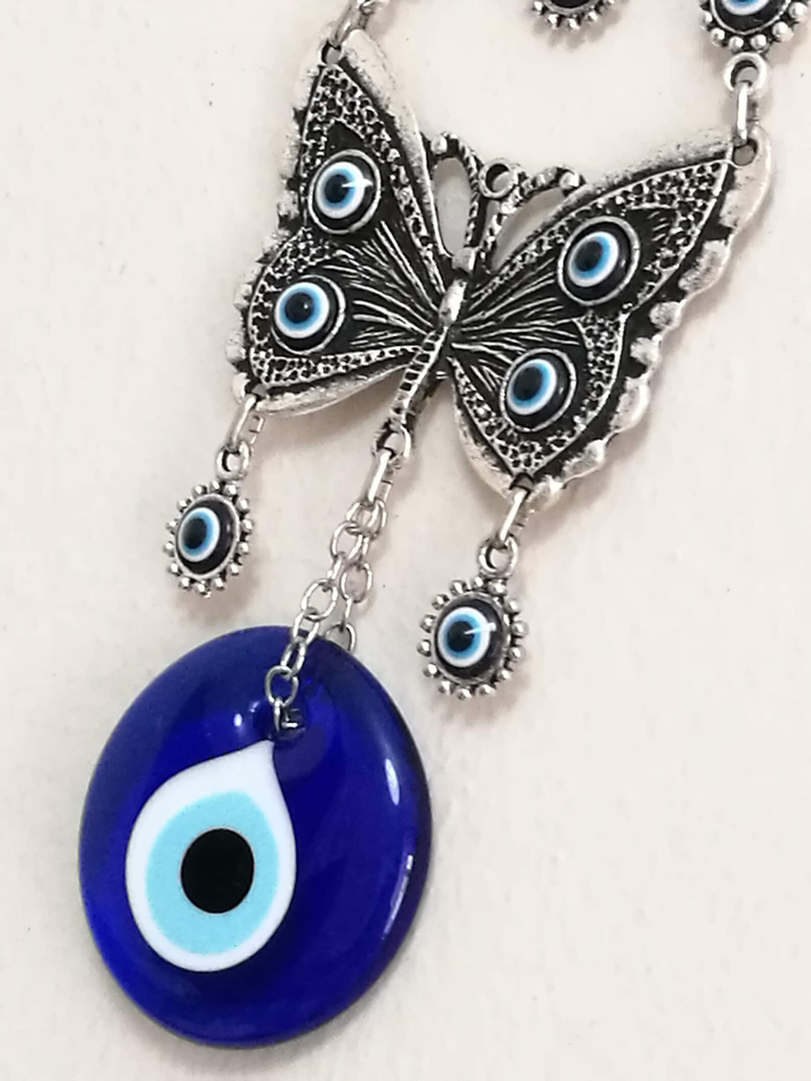 Butterfly Evil Eye Wall Hanging Home Evil Eye Decorblue Evil Etsy
