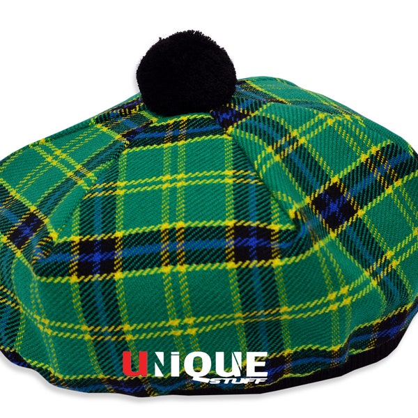 Great Men’s Scottish Tam O' Shanter Hat Acrylique laine Tartan / Tammy Cap Taille libre