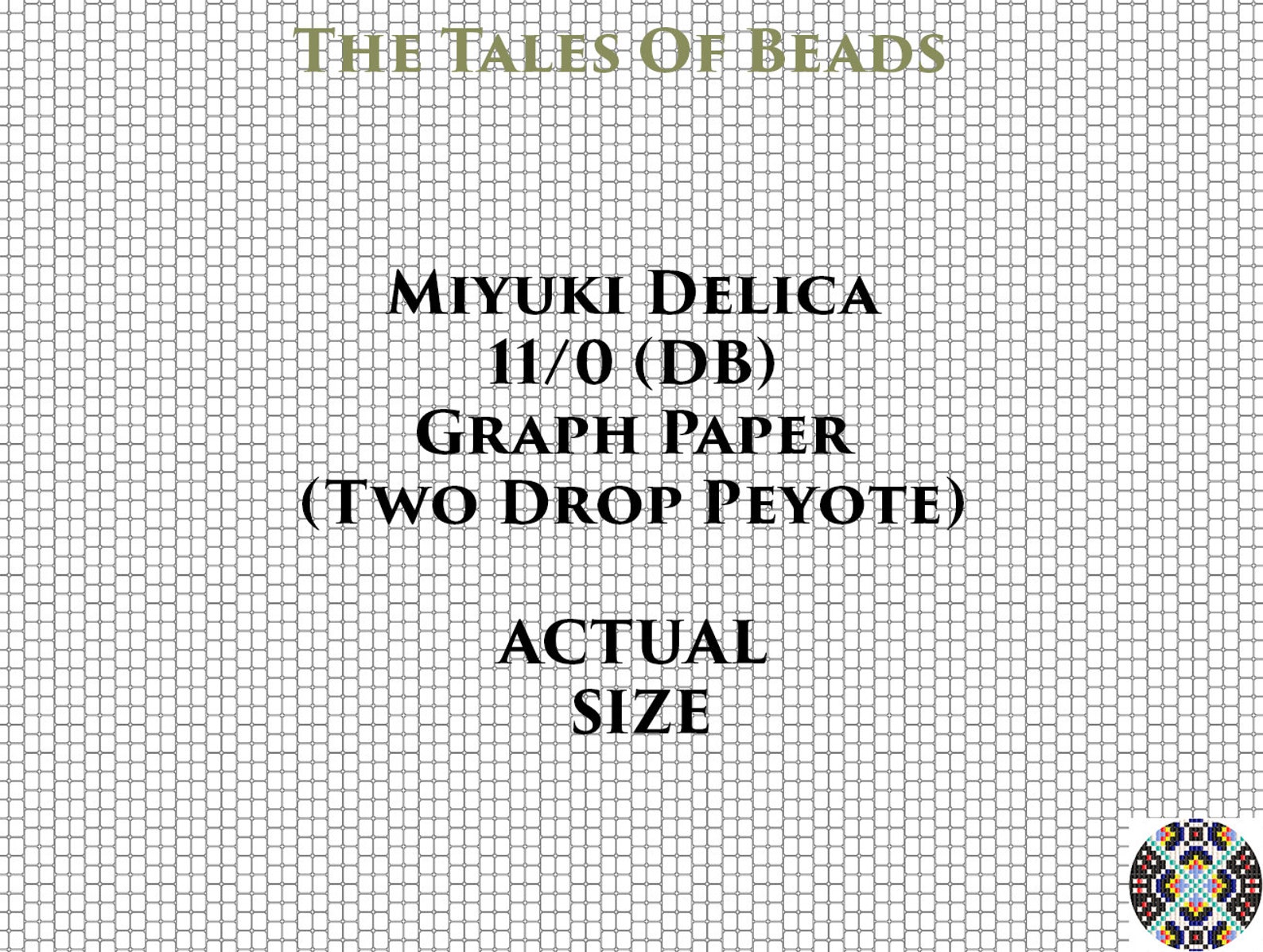 Two Drop Peyote 11/0 Miyuki Delica Beading Graph Paper Actual | Etsy
