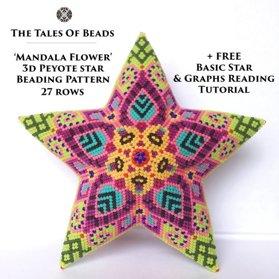Download Mandala Flower 3d Peyote Star Beading Pattern Beaded Star Etsy