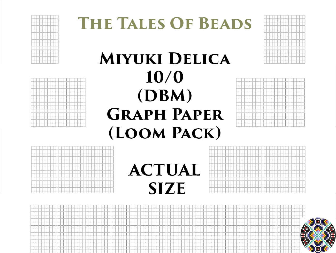 10/0 Miyuki Delica Beading Graph Paper Actual Size Seed Bead | Etsy