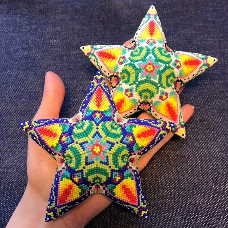 Download Magical Flower 3D Peyote Star Beading Pattern / Beaded Star | Etsy