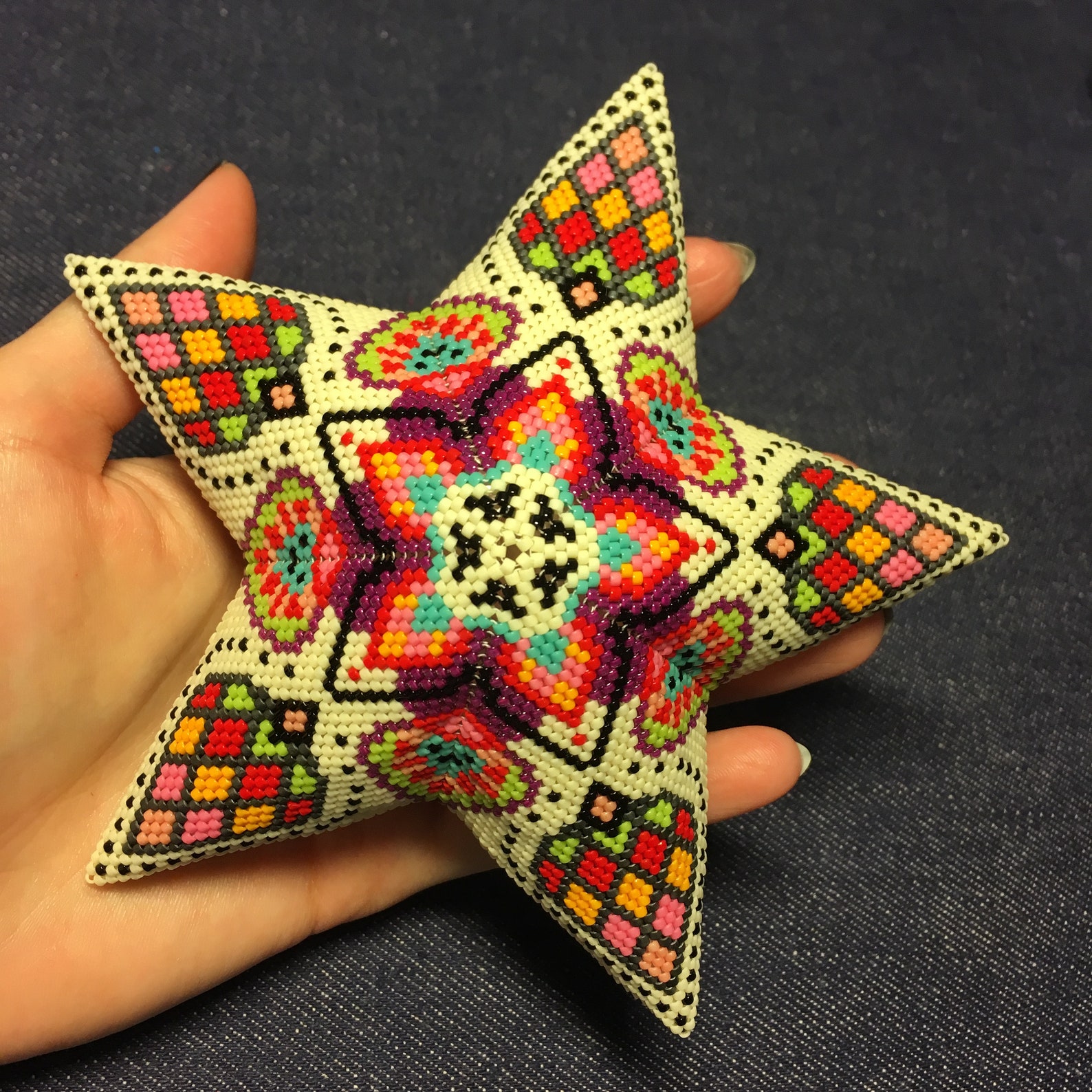 Fairground 3D Peyote Star Beading Pattern / Beaded Star Etsy
