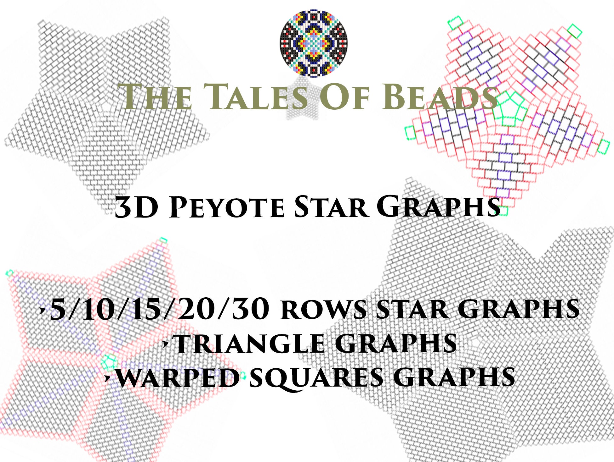 beaded star graphs stars beading graphs seed bead graph etsy canada