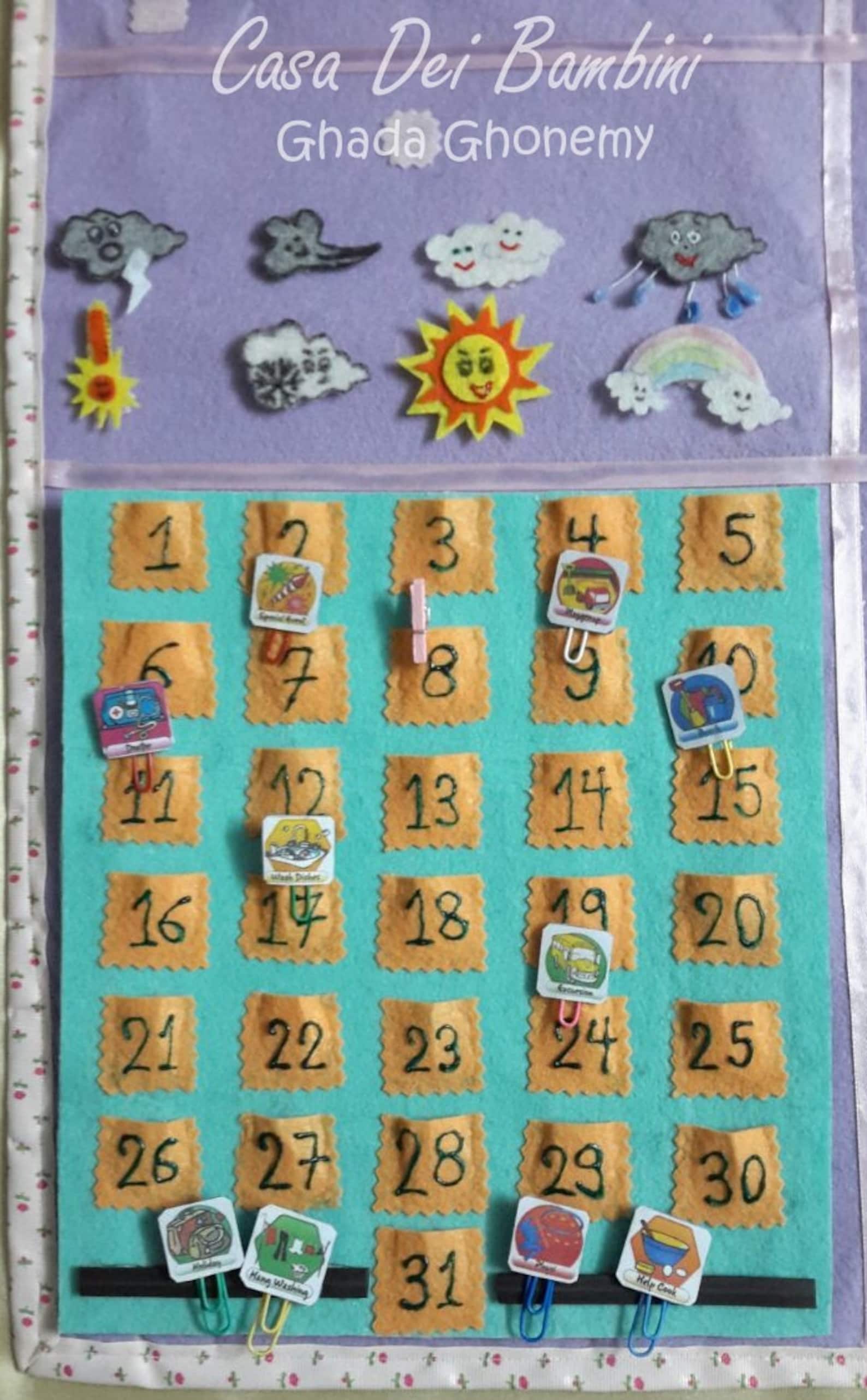 Montessori Felt Calendar Custom Board Personalized Classroom Etsy