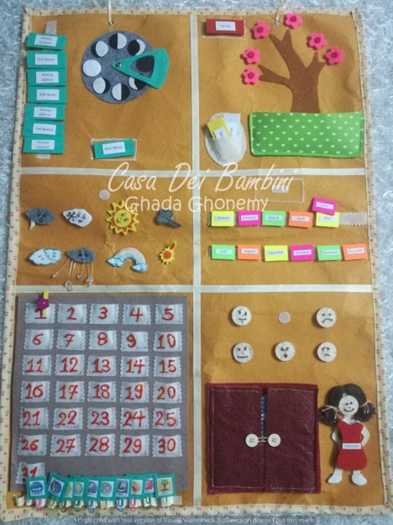 Montessori Felt Calendar Custom Board Personalized Classroom Etsy