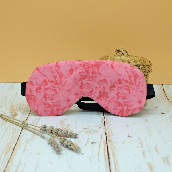 Pink silk night mask, sleep mask, gift for her