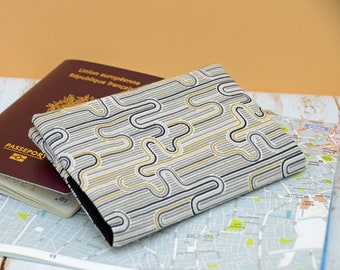 Etui protège passeport gris, cadeau pour voyageur