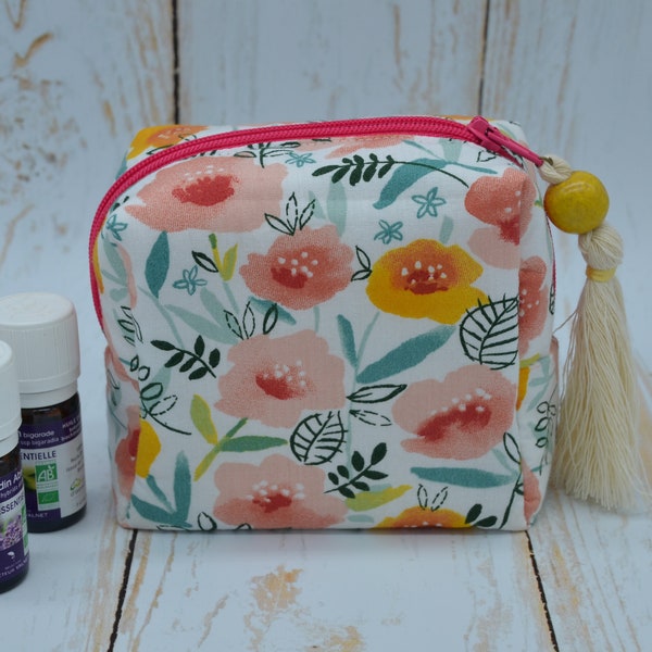 Trousse de rangement fleuri pour huiles essentielles, étui de voyage fleuri pour huiles essentielles, cadeau pour elle