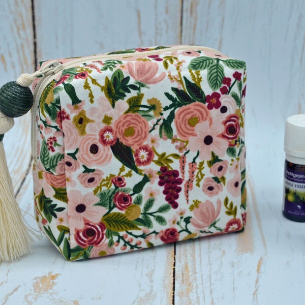 Trousse pour huiles essentielles rose, pochette de rangement pour huiles essentielles, cadeau fête des mères