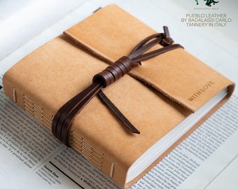 Personalized Leather Scrapbook Album: Instax, Polaroid, Photo Corners