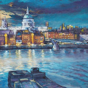GICLEE PRINT St Pauls and Millennium bridge
