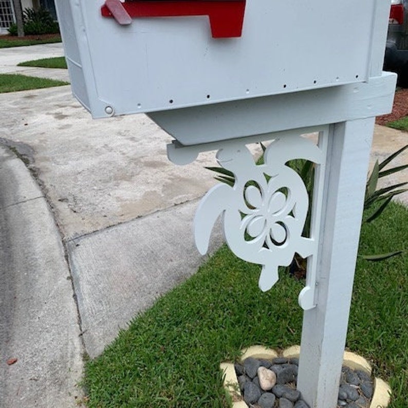 Mailbox Bracket Turtle Tattoo Large 16x21 inch, Custom Mailbox, Coastal, Tropical, Bracket, Outdoor Decor, Mailbox & Post Not Included image 3