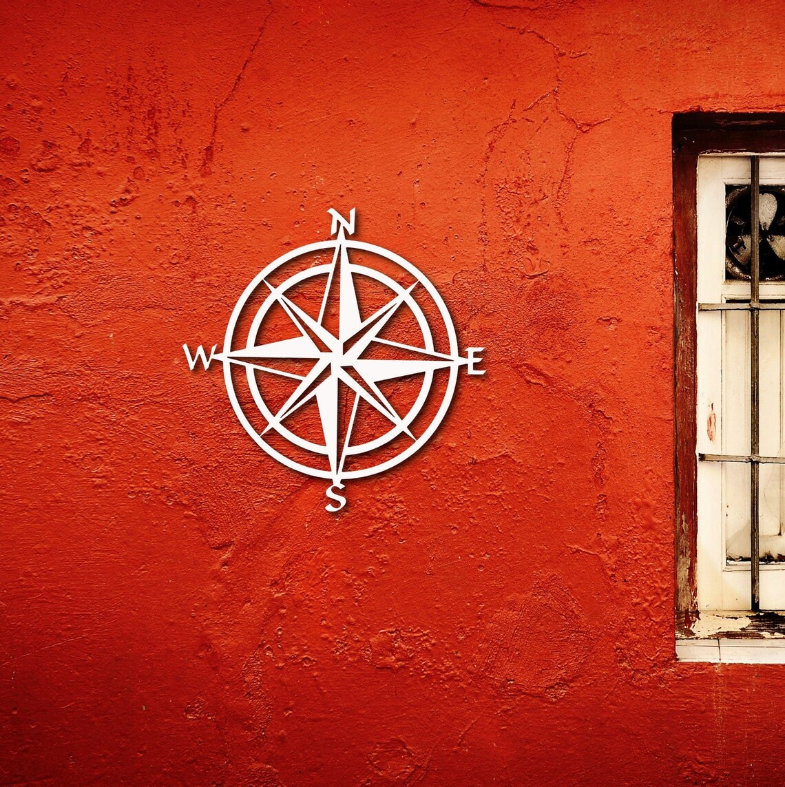 Wall Art Compass Tropical Outdoor Decor Housewarming Gift Etsy