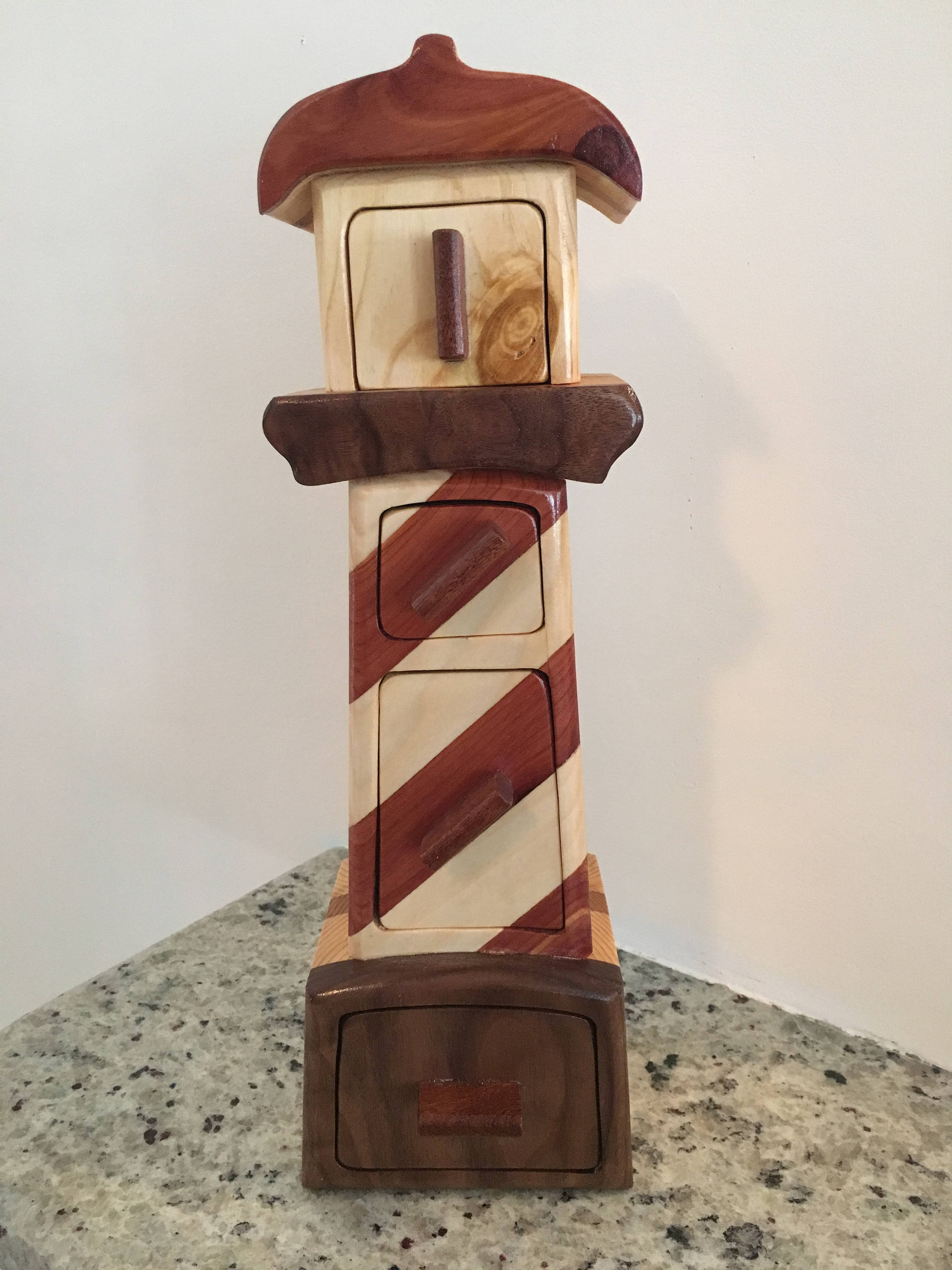 Solid Wood Box W/drawers Lighthouse Jewelry Box Etsy