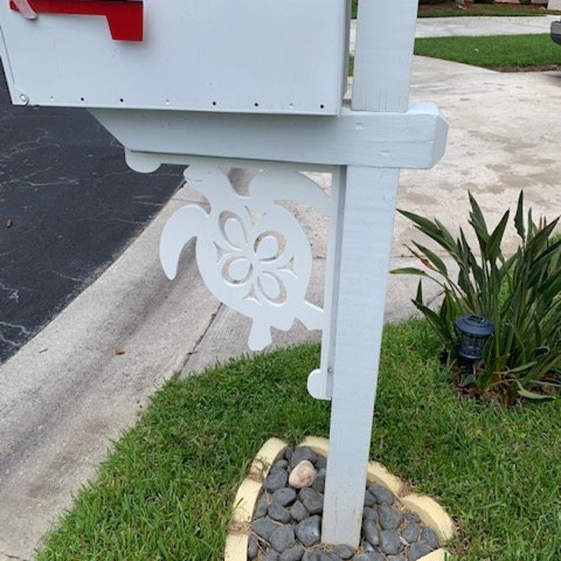 Mailbox Bracket Turtle Tattoo Large 16x21 inch, Custom Mailbox, Coastal, Tropical, Bracket, Outdoor Decor, Mailbox & Post Not Included image 4