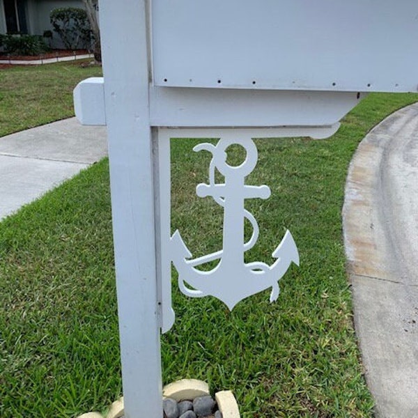 Mailbox Bracket - Anchor w/Rope Large 16x21 inch, Custom Mailbox, Coastal, Tropical, Bracket, Outdoor Decor, Mailbox & Post Not Included