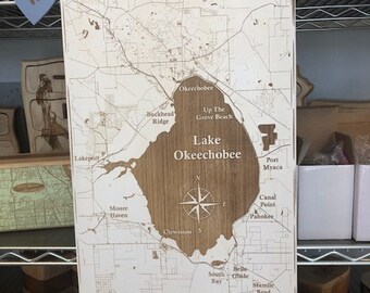 ORIGINAL VINTAGE CRATE LABEL FLORIDA BELLE GLADE 1970S LAKE OKEECHOBEE MAP 