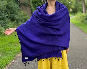 Himalayan yak wool shawl/wrap/scarf handmade in Nepal. Warm soft shawl/Meditation shawl/unique holiday gift. 82”X39”