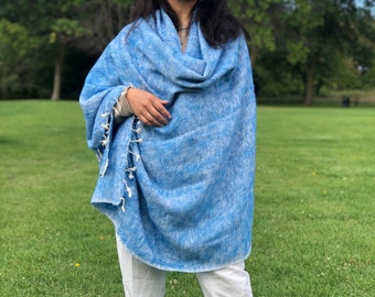 Himalayan yak wool shawl/wrap/scarf handmade in Nepal. Warm soft shawl/Meditation shawl/unique holiday gift. 82”X39”