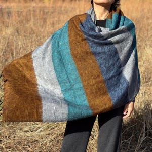 Himalayan yak wool shawl/wrap/scarf handmade in Nepal. Warm soft shawl/Meditation shawl/unique holiday gift. 82”X39”
