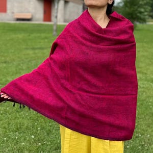 Himalayan yak wool shawl/wrap/scarf handmade in Nepal. Warm soft shawl/Meditation shawl/unique holiday gift. 82”X39”