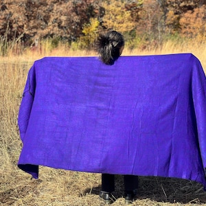 Himalayan yak wool Blanket/shawl/wrap handmade in Nepal. Warm soft shawl/Meditation shawl/unique holiday gift. 98"X45"
