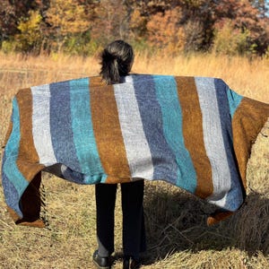 Himalayan yak wool Blanket/shawl/wrap handmade in Nepal. Warm soft shawl/Meditation shawl/unique holiday gift. 98"X45"