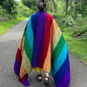 Himalayan yak wool Blanket/shawl/wrap handmade in Nepal. Warm soft shawl/Meditation shawl/unique holiday gift. 98"X45"