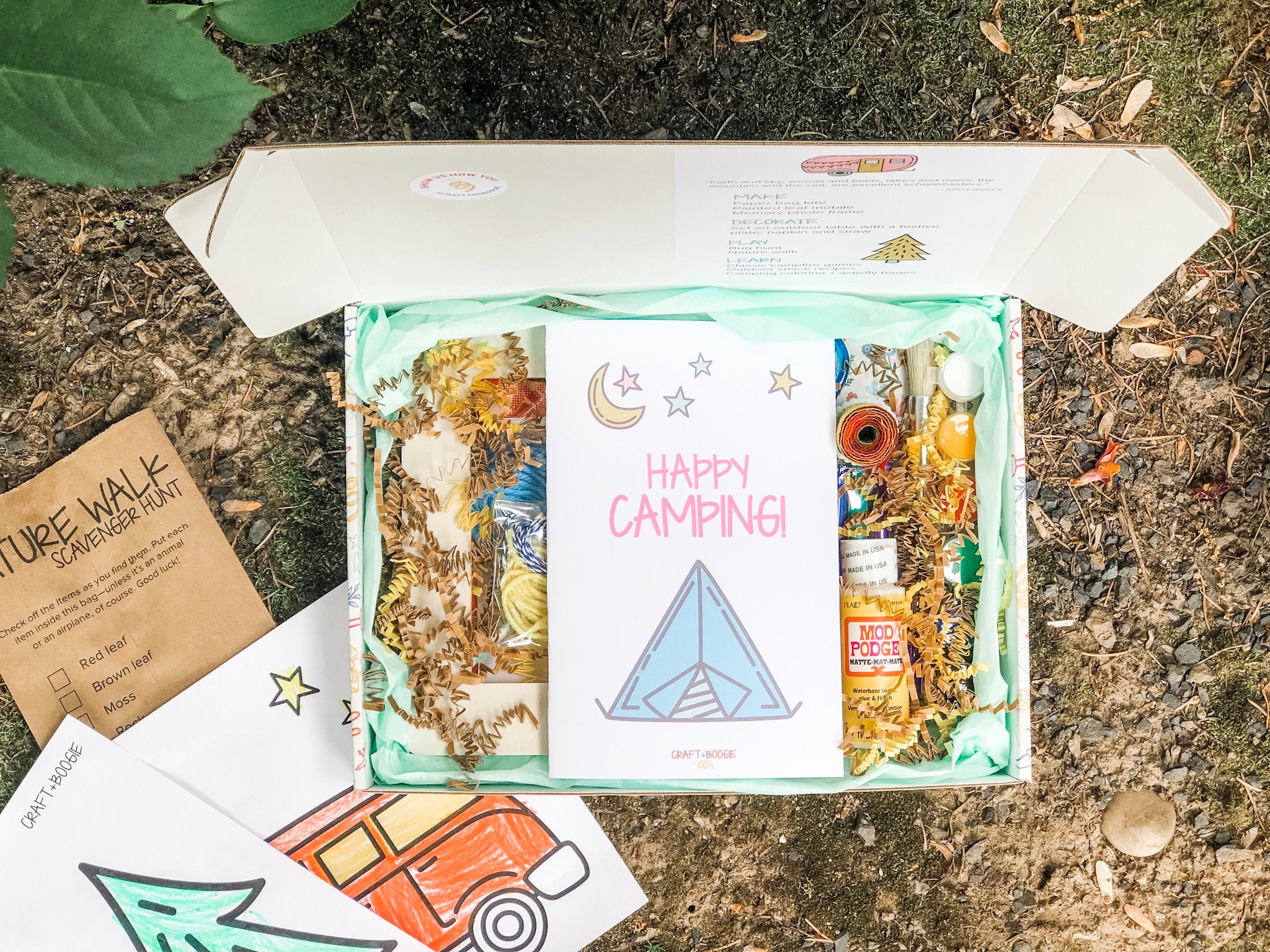 Camping Suncatcher Kit Craft Kids Craft Kit Art Project DIY Craft Kit Gift  for Kids Outdoor Activity Camp Theme Birthday 