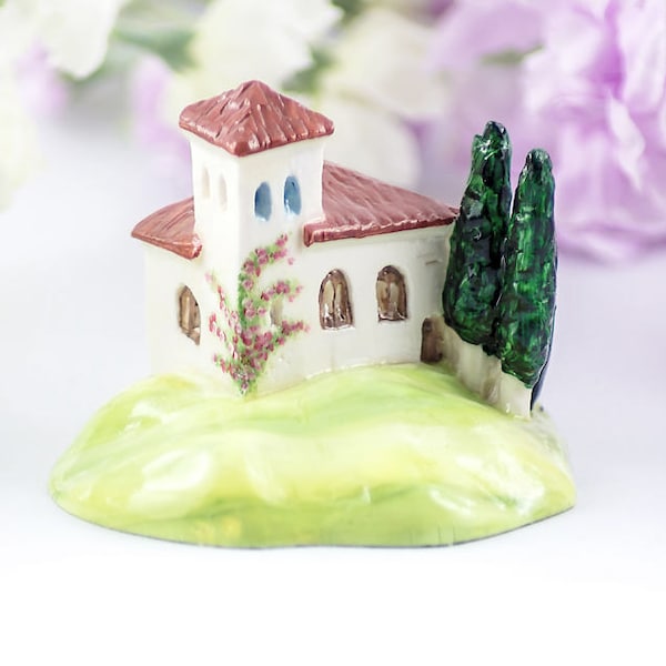 Tuscan inspired/ gift travel/Italian farmhouse/Tuscany travel gift/farmhouse miniature model/wedding gift/Tuscany farmhouse/model house