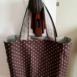 Tote Bag - Brown Polka Dots (medium size)