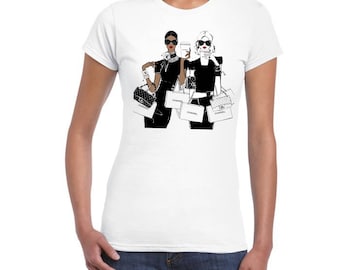 Shopping From Paris Artistic DTG Printed Ladies Junior Fit T-shirt..!