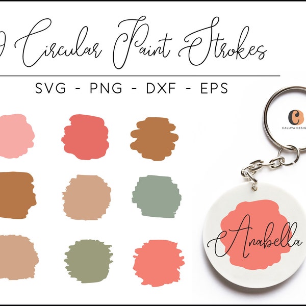 keychains svg designs | keychain svg file, round keychain svg, brush stroke svg Bundle, Paint Brush SVG, Circle Keychain SVG, Round Keychain