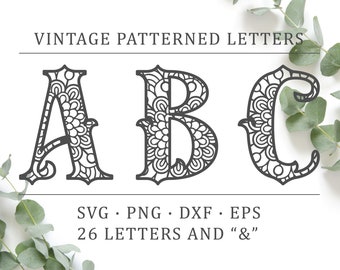 Download Free Mandala Letters Svg Etsy SVG Cut Files